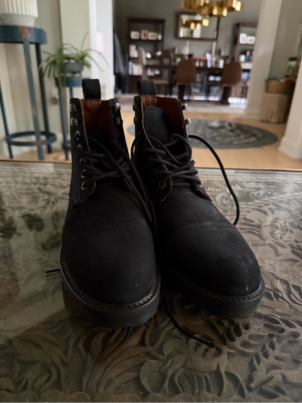 BRAND NEW! Men's Leather Black Lace-Up  Boots